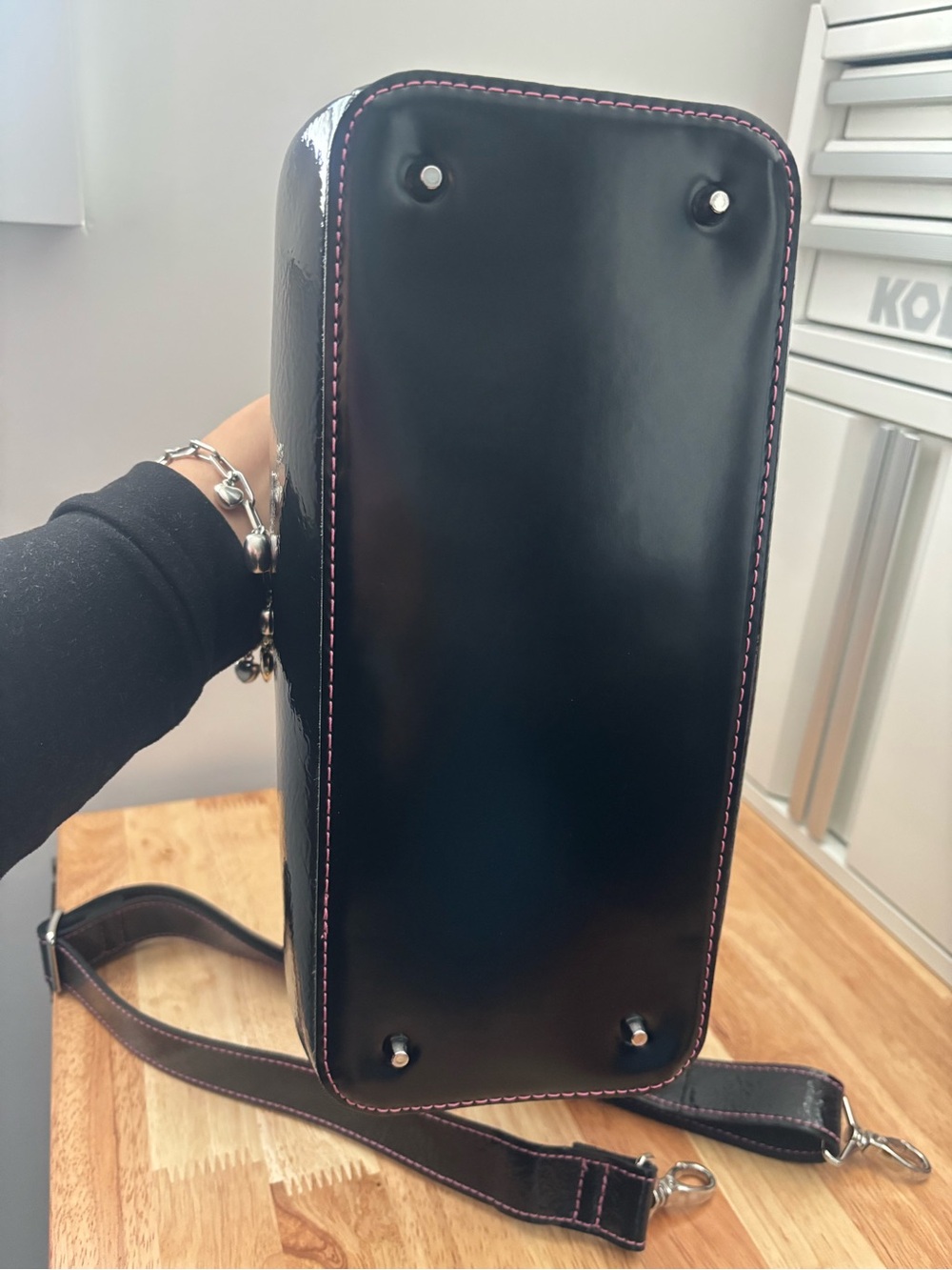 Dr. Martens Black Satchel with Pink Stitching - Picture 3 of 8